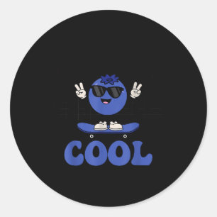 Sticker Rond Groovy So Berry Cool Fruit Lover Saison Myrtille
