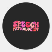 Sticker Rond Groovy Speech Pathologist Speech Language Therapy (Devant)