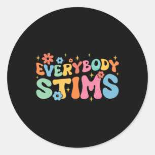 Sticker Rond Groovy Tout le monde fait des stims Éducation spéc