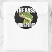 Sticker Rond Gros achigan Bouche Basse de pêche Whisperer (Sac)