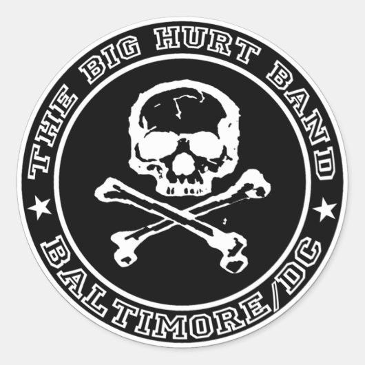 Sticker Rond GROS Blessure AUTOUR DE L'ÉTIQUETTE (Devant)