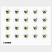 Sticker Rond Gros Bourdon Beau, Dessin Numérique (Feuille)