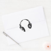 Sticker Rond Gros casque DJ (Enveloppe)