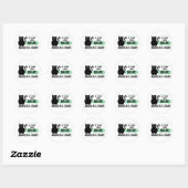 Sticker Rond Gros Chat Rond Noir Chat En Forme Ronde (Feuille)