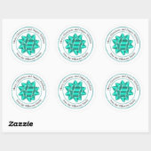 Sticker Rond Gros chausson Turquoise Parties scintillant boîte  (Feuille)