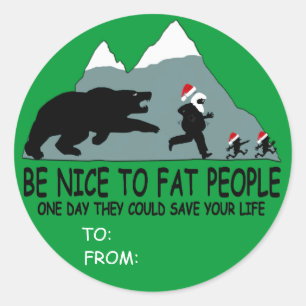 Sticker Rond Gros drôle cadeau Père Noël