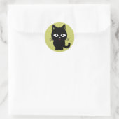 Sticker Rond Gros Kitten noir (Sac)