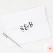 Sticker Rond Gros Monogramme Moderne Gras Simple Mariage (Enveloppe)