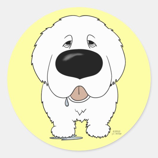 Sticker Rond Gros Nez Great Pyrenees (Devant)