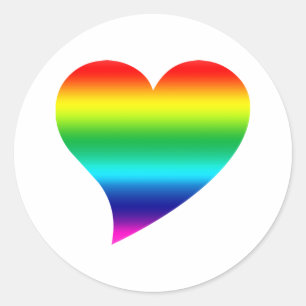 Sticker Rond Gros orgueil arc-en-ciel lgbtq couleurs Coeur, Amo