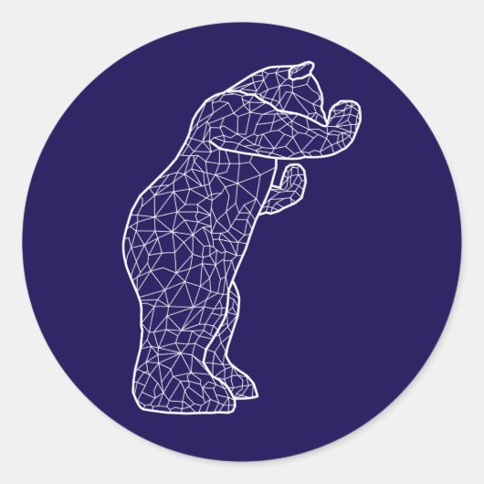 Sticker Rond gros ours bleu (Devant)