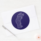 Sticker Rond gros ours bleu (Enveloppe)