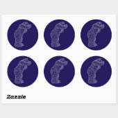Sticker Rond gros ours bleu (Feuille)