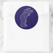 Sticker Rond gros ours bleu (Sac)