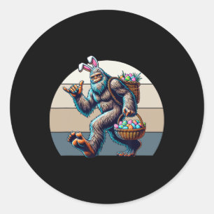 Sticker Rond Gros Pied Avec Des Oreilles De Lapin Volant Un Bys