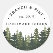 Sticker Rond Gros pins | Arbres rustiques Nom commercial (Devant)