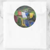 Sticker Rond Gros plan de drapeaux de prière (Sac)