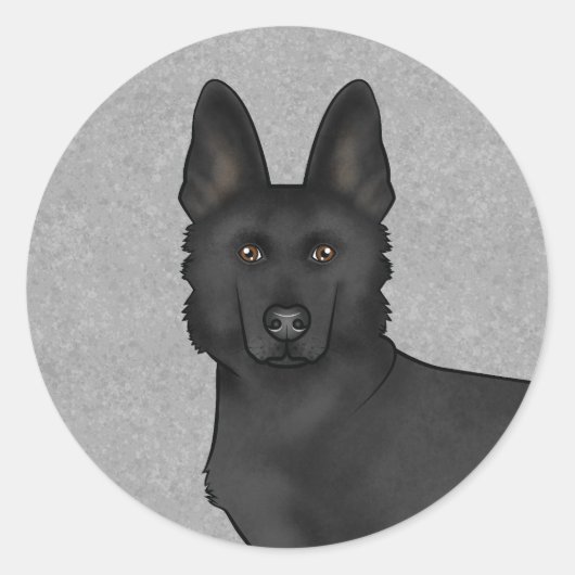 Sticker Rond Gros plan de la tête de chien de berger allemand n (Devant)