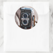 Sticker Rond Gros plan d'un appareil photo ancien (Sac)