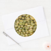 Sticker Rond Gros plan sur des olives vertes (Enveloppe)