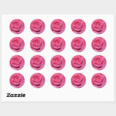Sticker Rond Gros plan sur une rose rose (Feuille)