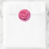 Sticker Rond Gros plan sur une rose rose (Sac)