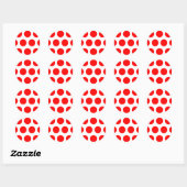 Sticker Rond Gros Points Rouges (Feuille)