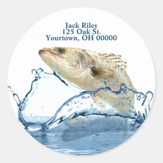 Sticker Rond Gros poissons hors de l'eau (Devant)