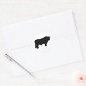 Sticker Rond gros taureau d'angus noir (Enveloppe)
