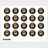 Sticker Rond Gros toast Funny Pain Pun Dark BG (Feuille)