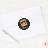 Sticker Rond Gros toast Funny Pain Pun Dark BG (Enveloppe)