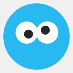Sticker Rond Gros visage de Cookies Monster