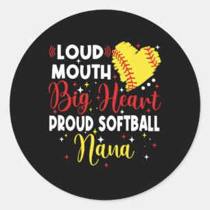 Sticker Rond Grosse Bouche Grand Cœur Fière Douce Nana Fête des
