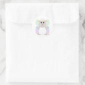 Sticker Rond Grosse Fée Blanc Mouton (Sac)