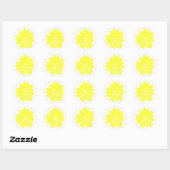 Sticker Rond Grosse fleur jaune (Feuille)