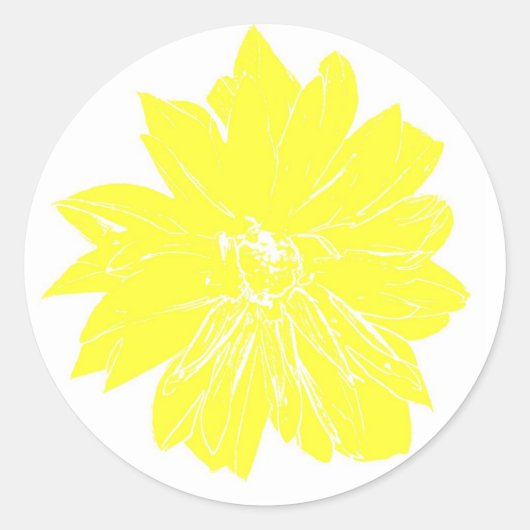 Sticker Rond Grosse fleur jaune (Devant)