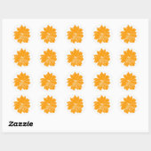 Sticker Rond Grosse fleur orange (Feuille)