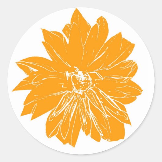 Sticker Rond Grosse fleur orange (Devant)