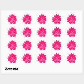 Sticker Rond Grosse fleur rose (Feuille)