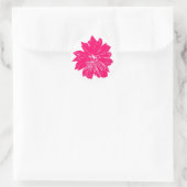 Sticker Rond Grosse fleur rose (Sac)
