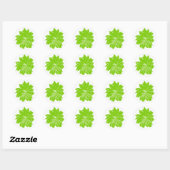 Sticker Rond Grosse fleur verte pomme (Feuille)