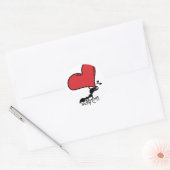 Sticker Rond Grosse fourmi de coeur, beaucoup de fourmi d'amour (Enveloppe)