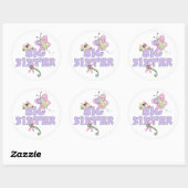 Sticker Rond Grosse soeur des mignons (Feuille)