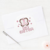 Sticker Rond Grosse soeur papillon rose (Enveloppe)