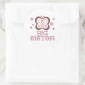 Sticker Rond Grosse soeur papillon rose (Sac)