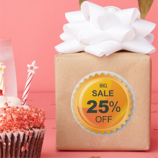 Sticker Rond Grosse vente 25 pour cent de prix de l'autocollant (Fête)