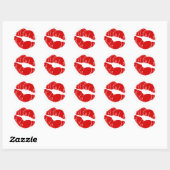 Sticker Rond Grosses lèvres baiser lèvres géantes énorme baiser (Feuille)