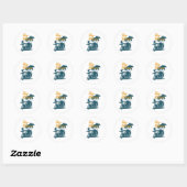 Sticker Rond Grosses vagues (Feuille)