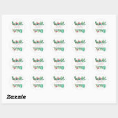 Sticker Rond Grossesse de cactus aquarelle (Feuille)