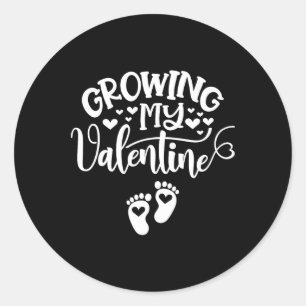 Sticker Rond Grossesse de ma Saint-Valentin enceinte Nouvelle m